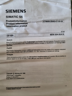 Сименс тип серии 6ES5524